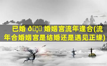已婚 🦋 婚姻宫流年逢合(流年合婚姻宫是结婚还是遇见正缘)